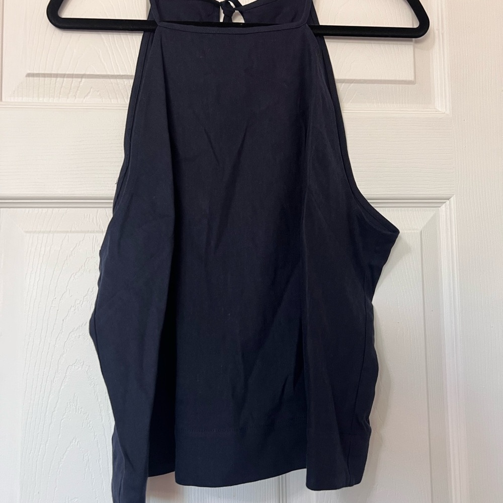 Navy Linen Sleeveless Top Antonio Melani New with tags